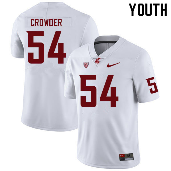 Youth #54 Ahmir Crowder Washington State Cougars College Football Jerseys Sale-White